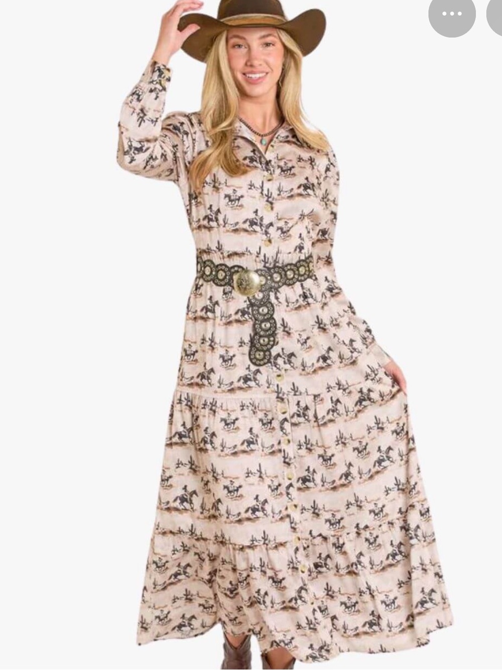 Panhandle Slim Horse Button Up Maxi Dress